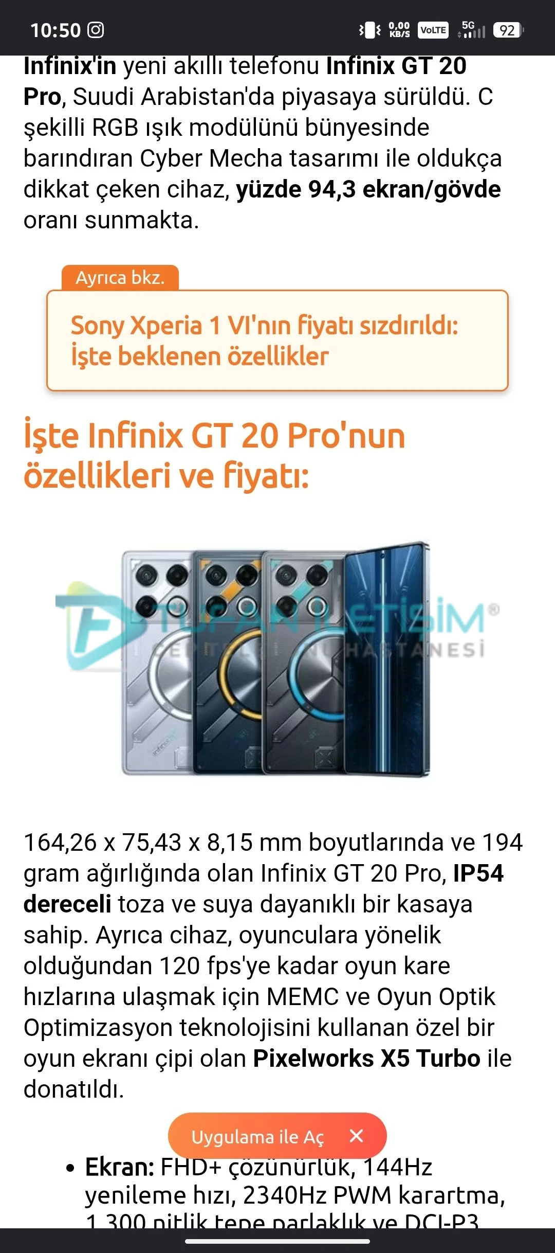 Infinix GT 20 Pro Ekran Değişimi - Görsel 2